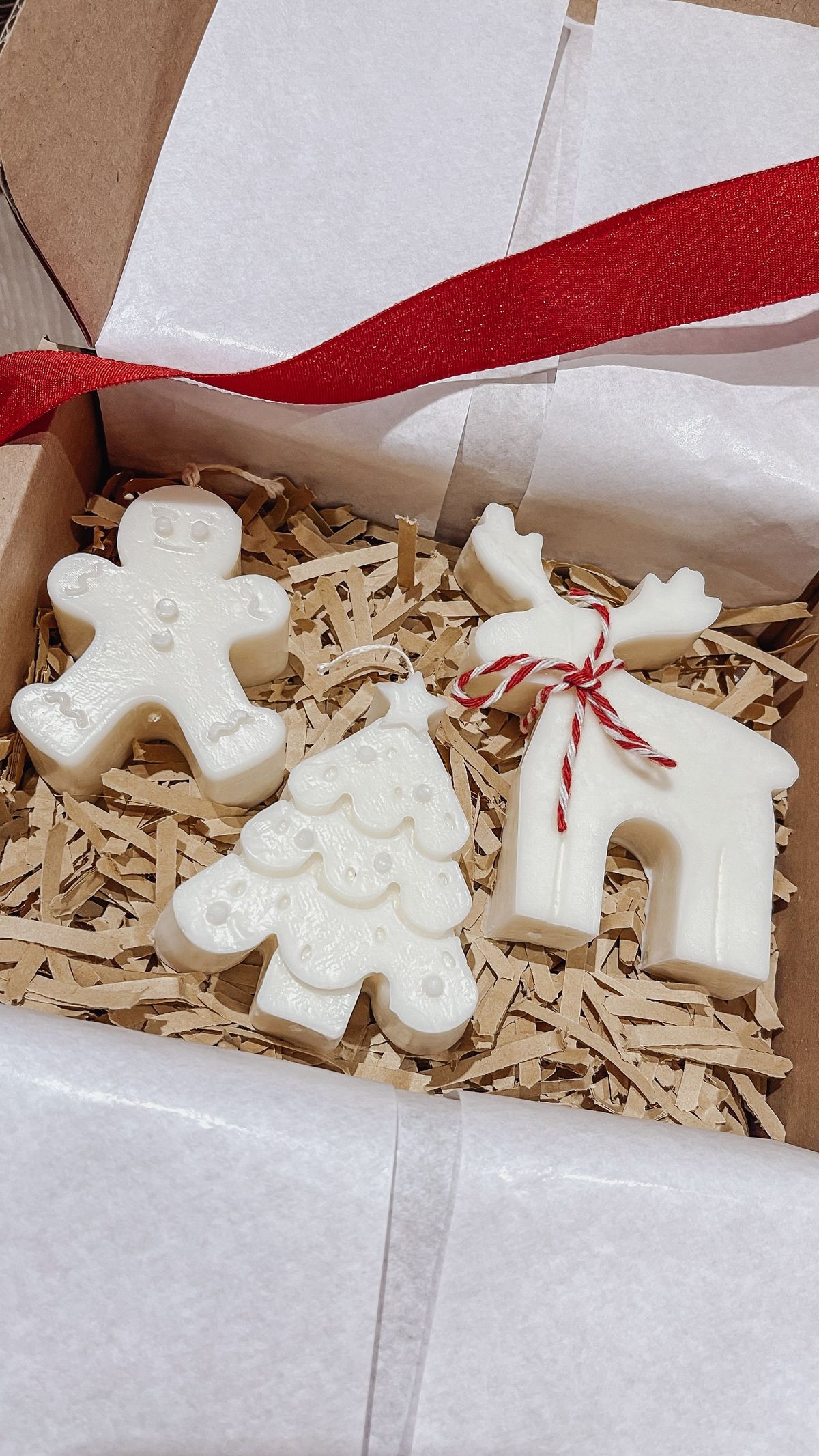 Gingerbread, Tree, and Reindeer Candle