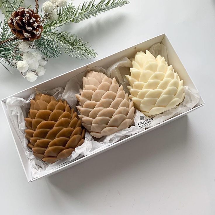 Trio of Pinecone Decorative Candles