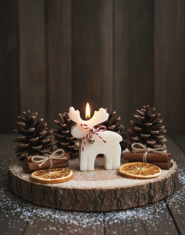 Happy Deer Candle